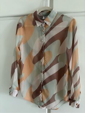 Princess Polly Beige and White Blouse